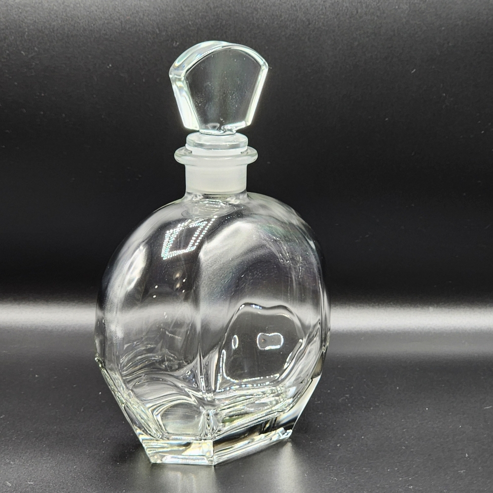 Vintage Italian Fine Clear Glass Bottle Carafe‎ Decanter With Stopper